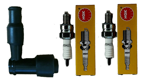 2) Spark Plug + Cap For Honda Nsf100 Nsf 100 Nsf-100 Bik Lql