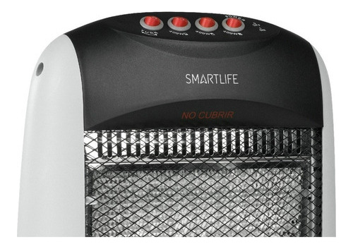 Estufa Halógena Smartlife 1200w Giratoria Oscilante C/protec Color Negro