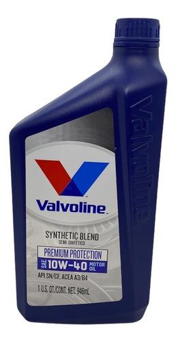 Aceite Valvoline 10w40 1l Premium Protection  Semisintetico