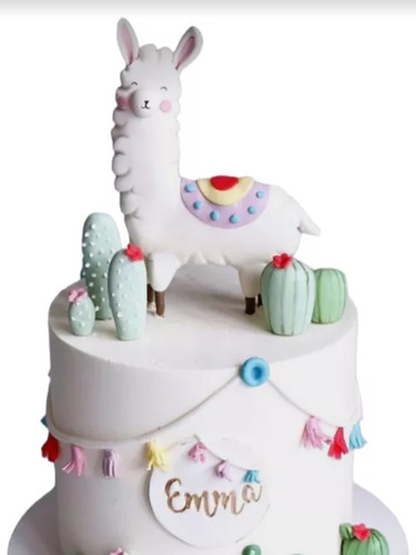 Adorno De Torta Llama Porcelana Fria 