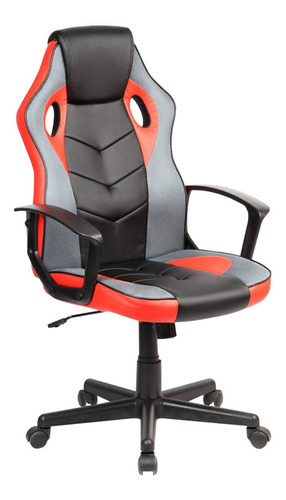 Sillón Ads Gamer Forks Plus Reclinable Color Rojo Material del tapizado Curpiel