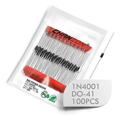 (pack De 100 Piezas) Chanzon 1n4001 Diodo Rectificador 1a 50