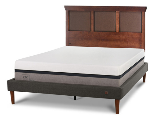 Cama Europea Curve Balance 2p Respaldo New Torino Caramel