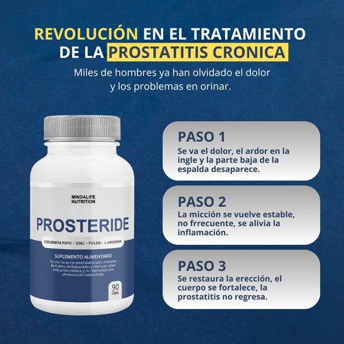 Suplemento Prosteride 90 Cápsulas Prostata Salud Masculina