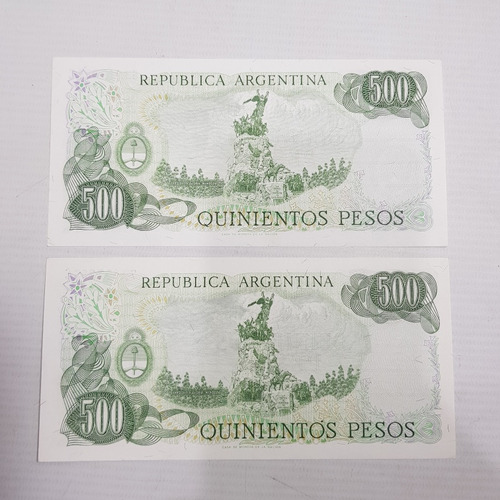Antiguos Billetes Arg 500 Pesos 1980 Y 1981 Lopez Mag 61544 (Usado)