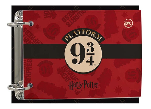 Mini Fichario Harry Potter Plataforma Anotaçoes Argolado Dac Cor Vermelho