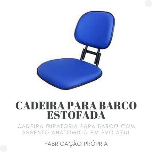 Cadeira Estofada Para Barco Giratória Cor Azul