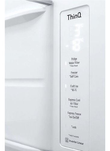 Refrigeradora LG Modelo Vs25gmiw 10 Años De Garantia