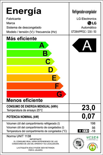 Refrigerador Omega 6 272l LG Gt29wppx- Garantía Oficial