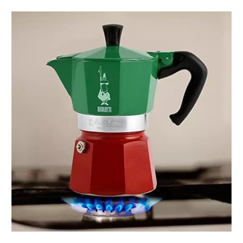 Cafetera Moka Italiana Tricolor Italia Bialetti 3 Pocillos