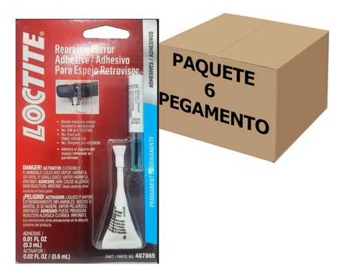 Pegamento Instantaneo Para Espejo Retrovisor 0.6ml 6 Piezas