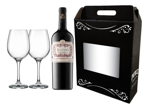 Kit Rutini Cab Malbec 750ml + Copas - Pérez Tienda - 