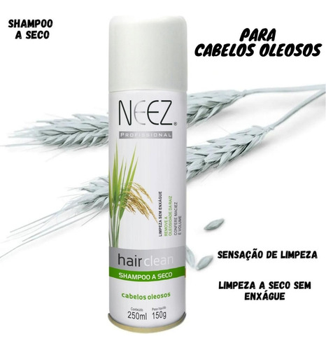 Kit 02un Shampoo A Seco Cabelos Oleosos Neez E Cless