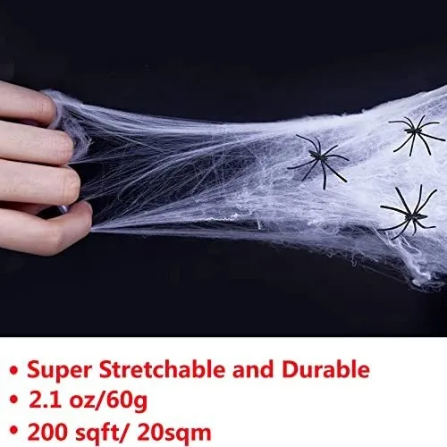 Juego De Telarañas Para Decoración De Halloween, 20 Pulgad