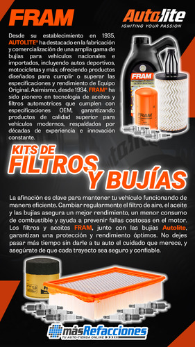 2 Filtros + Bujías Cobre P/chevrolet Trax 1.8 13-18 F-a