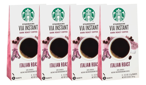 Starbucks Via Instant Coffee Packets, Tostado Italiano, Caf.
