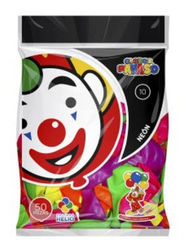 Globo Payaso Neon #10 Bolsa 100 Piezas 