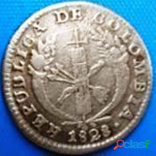 Moneda Colombia 1 Real 1828 Popayan  R.u.