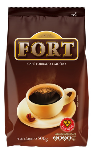 Café Torrado E Moído Fort Pacote 500g 3 Corações