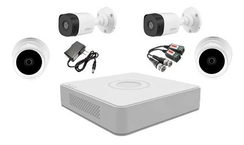 Kit Combo Dvr-nvr 4 Canales 4 Cámaras Seguridad 