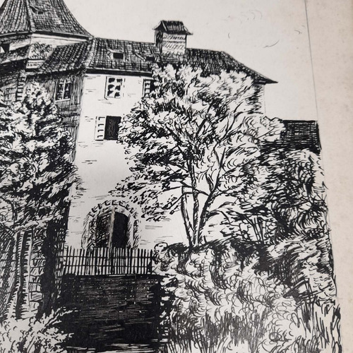 Imagem 5 de 8 de Pintura Desenho Nanquim Bico De Pena Antigo Sem Moldura