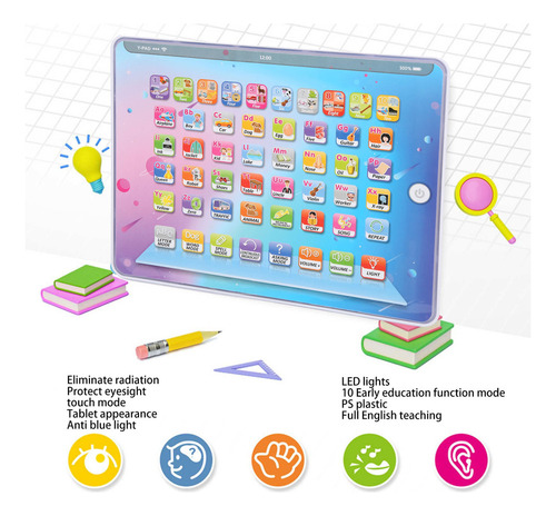 Tableta De Aprendizaje Para Niños Con Voz Táctil Completa Pa
