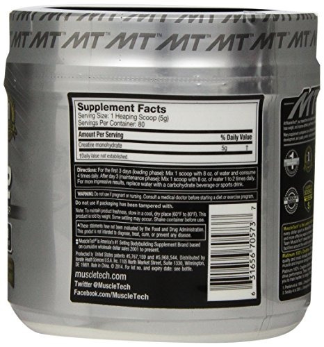 Muscletech Platinum 100% Creatina, Ultra Puro Micronizado De