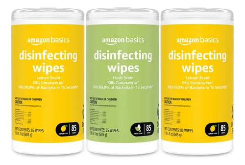 Toallitas Desinfectantes Amazon Basics Lemon & Fresh Scent,