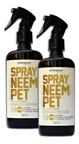 Spray Neem Pet 180ml Openeem (uso Animal) - 2 Unidades