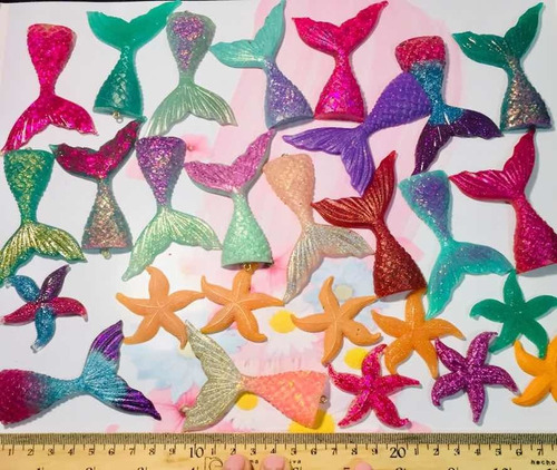 27 Figuras Marinas De Resina Colitas De Sirena Y Estrellas