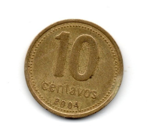 Argentina Moneda 10 Centavos Año 2004 Canto 41 E/cm Cj#3.4.3