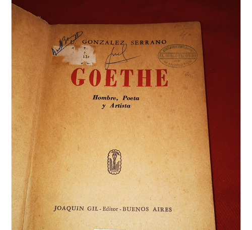 Goethe. Hombre, Poeta Y Artista - U. González Serrano