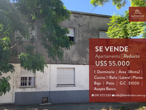 Apartamento Venta 1 Dormitorio Con Patio Bajos G.c Ideal