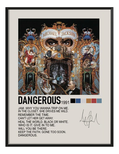 Cuadro Michael Jackson Dangerous C/ Firma