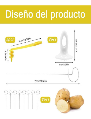 Cortador De Papas De 12 Rebanadas, Cuchillo De Atatas Fritas