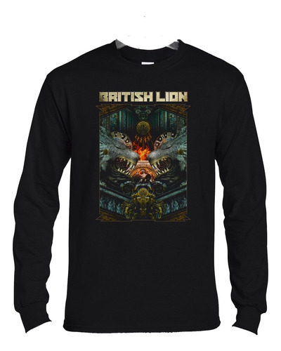 Polera Ml British Lion Spit Fire Rock Abominatron