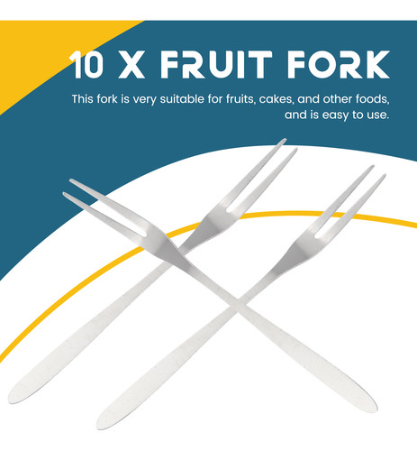 Tenedor De Fruta Reutilizable De Acero Inoxidable Queenly-10