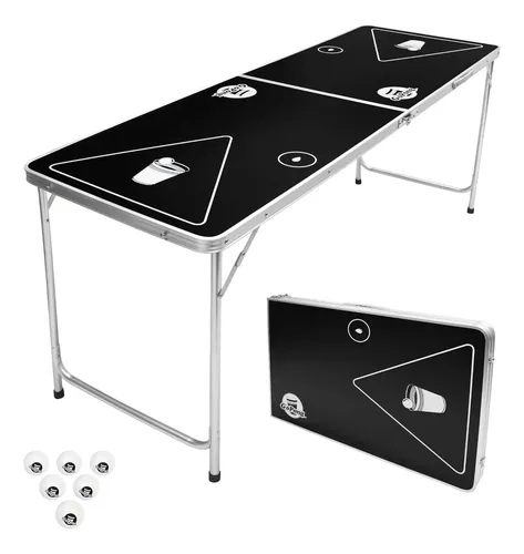 Mesa Plegable Gopong 6 Pies Para Beer Pong Y Flip Cup, 6 Pel