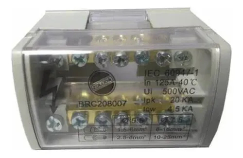 comprar Bornera Repartidora Bipolar 7 Conexiones Fija Zoloda Din
