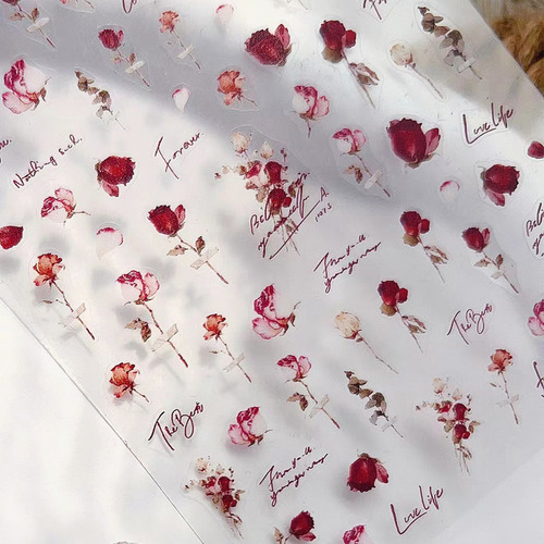 Set De Rosas Secas Con Acuarela, Retrofino, Para Realzar Las
