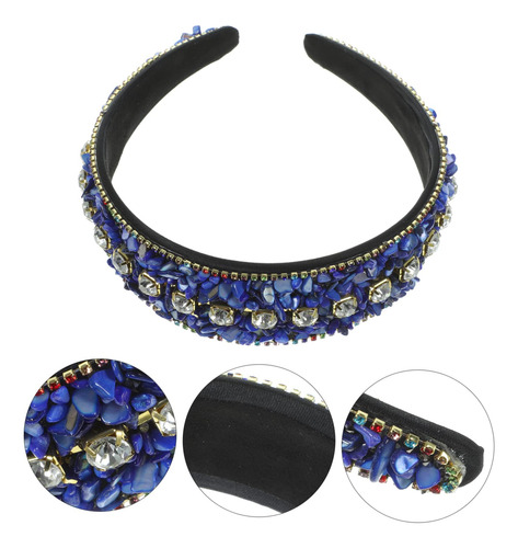 Diadema Con Ala Ancha Y Diamantes Incrustados Diadema