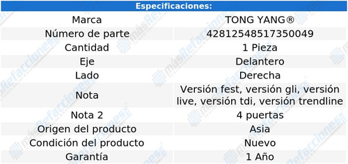 Tolva Salpicadera Vw Jetta Bicentenario 2011 - 2018 Der
