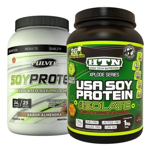 Imagen 1 de 4 de Soy Protein 1 Kg Pulver + Soy Protein Htn 1 Kg Con Carnitina