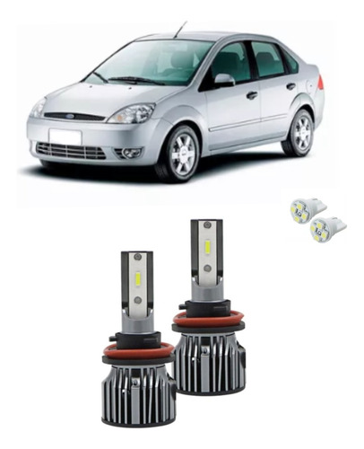 Kit Ultra Led Fiesta 02 03 04 05 06 Farol Alto Baixo H4 