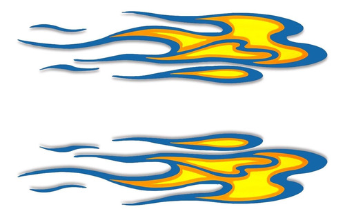 Blue Flames Fire Sticker Decal Cars Vehicles Bike Motorc Lql