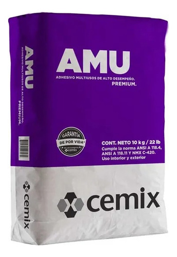 Adhesivo Multiusos Amu Color Blanco 10 Kgs Cemix