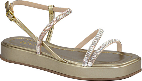 Sandália Papete Feminina Birken Conforto Brilho Strass Flat