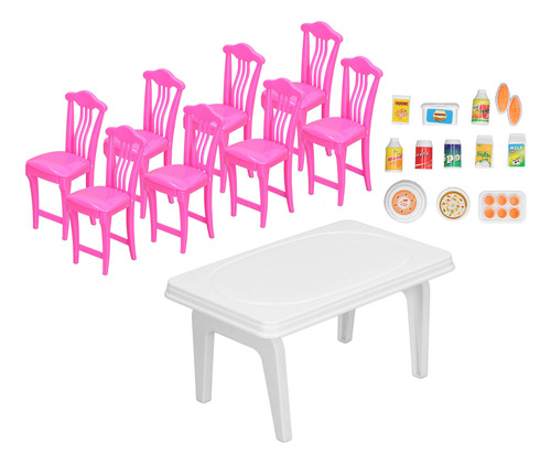 Juego De Muebles Dollhouse 1:12 Mesa De Comedor Para Niños B