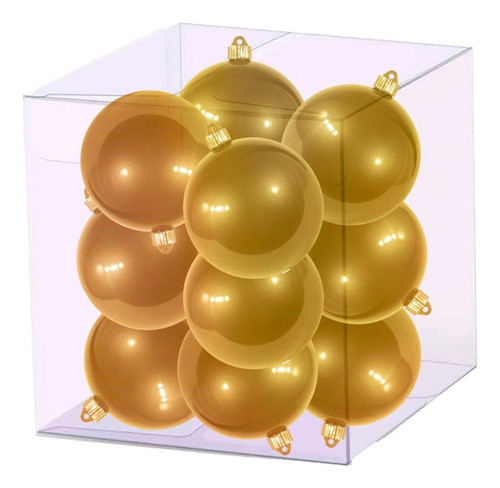 Pack Navideño Bolas Colgantes Decoracion Adorno X12 4cm Color Dorado