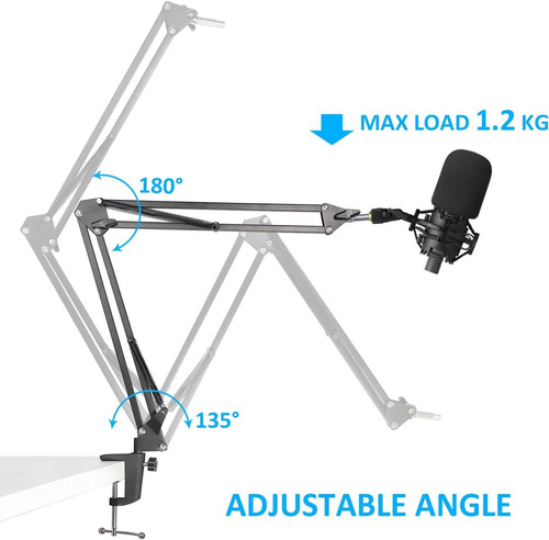 Set De Soporte P/ Micrófono Audio Technica, Brazo Boom, 3pzs